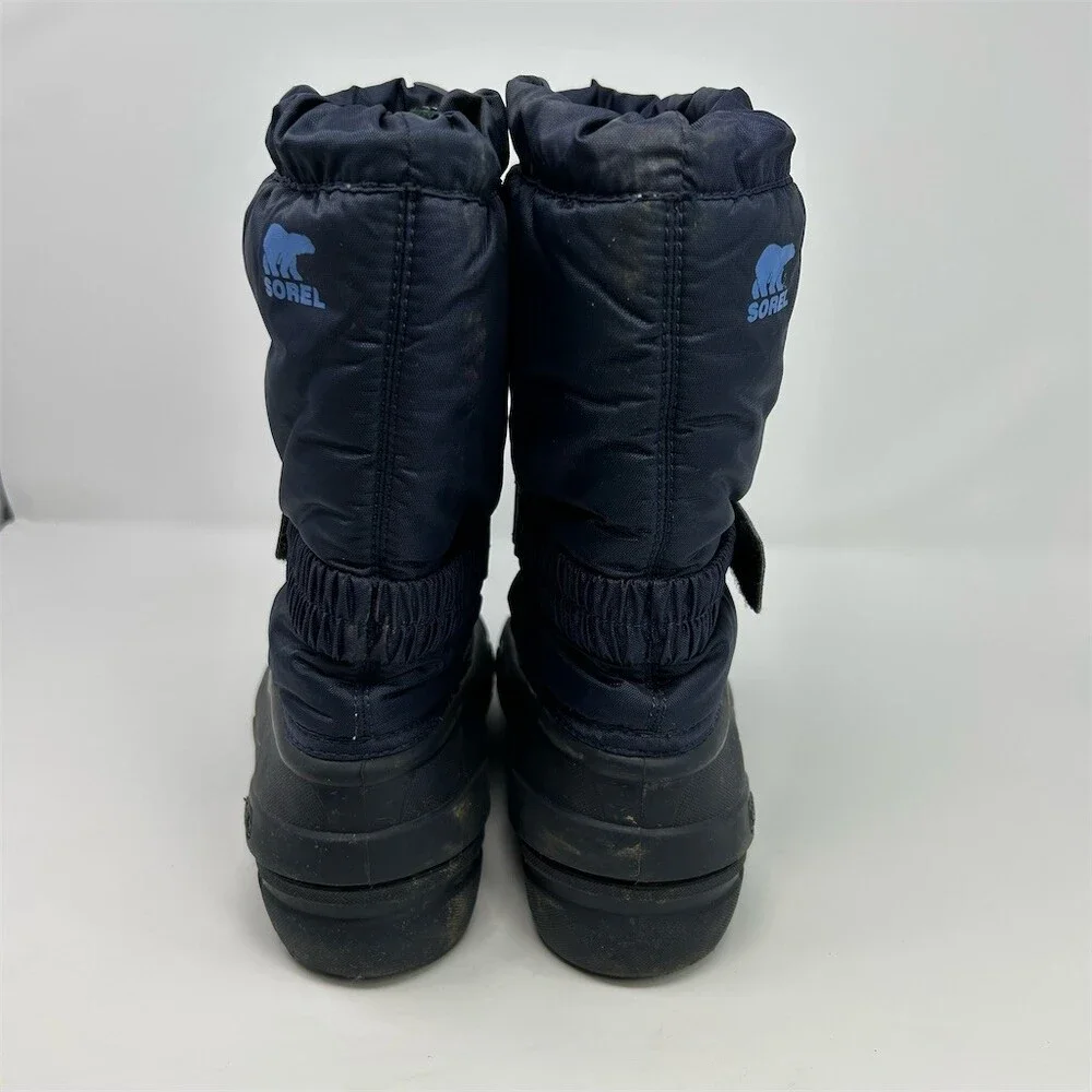 SOREL Youth Flurry Winter Snow Boots Kids Blue Waterproof Insulated Size 5